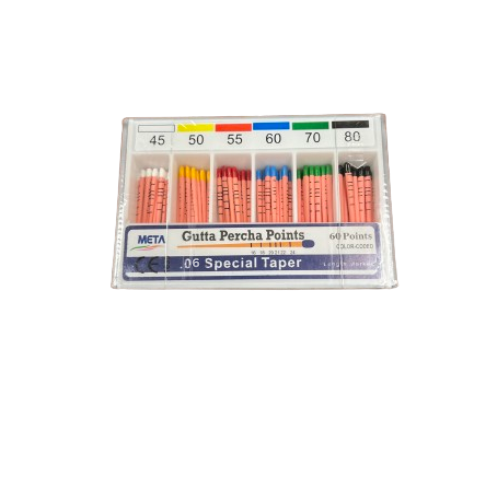 Meta Absorbent Paper Points - Taper size 0.06, Color Coded, Spill-Proof (all sizes available)