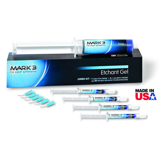 MARK3 Etch Gel 37% Phosphoric Acid Jumbo Pack 50ml Syringe Kit