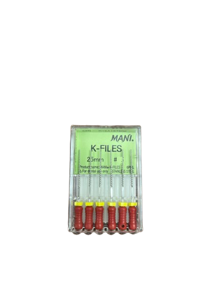Mani K-Files 25mm All Sizes 6/Box Stainless Steel