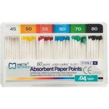 Meta Absorbent Paper Points - #15, Taper size 0.04, Color Coded, Spill-Proof - Silmet Dental supplies | Authorized dealers of Silmet products | Silmet dental