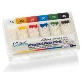 Meta Absorbent Paper Points - #10, Color Coded, Sterile, Hand-Rolled - Silmet Dental supplies | Authorized dealers of Silmet products | Silmet dental