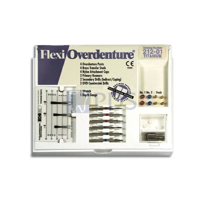 EDS' Flexi-Overdenture Intro Kits: Titanium 4 Posts (For Indirect/Coping & Direct/Non-Coping Technique)