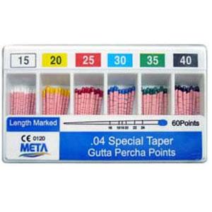 Meta Gutta Percha Points - #15, Taper size 0.04, Color Coded, Spill-Proof Box - Silmet Dental supplies | Authorized dealers of Silmet products | Silmet dental