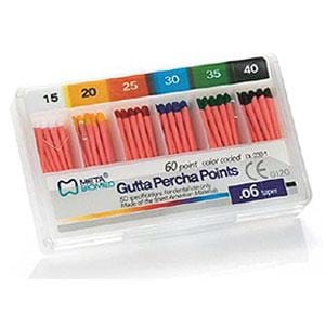 Meta Gutta Percha Points - #15, Taper size 0.06, Color Coded, Spill-Proof Box - Silmet Dental supplies | Authorized dealers of Silmet products | Silmet dental
