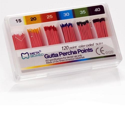 Meta Gutta Percha Points - #10, Color Coded, Sterile, Hand-Rolled, Spill-Proof - Silmet Dental supplies | Authorized dealers of Silmet products | Silmet dental